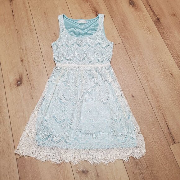 Altard State Womens Dress Size XS Mint Green & Ivory Lace Overlay Cottage Fairy - Picture 1 of 15